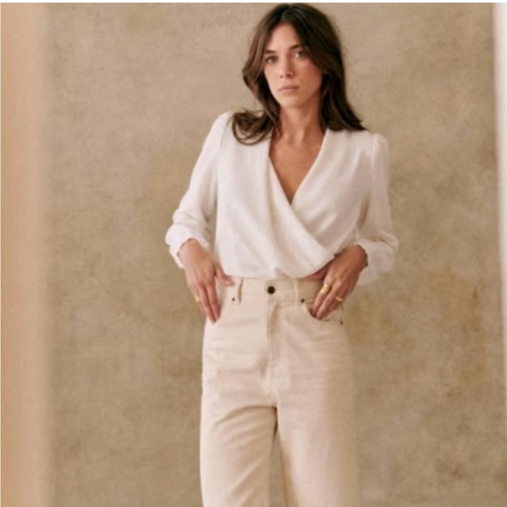 Sezane ABÉLIA BLOUSE in Ecru size 44